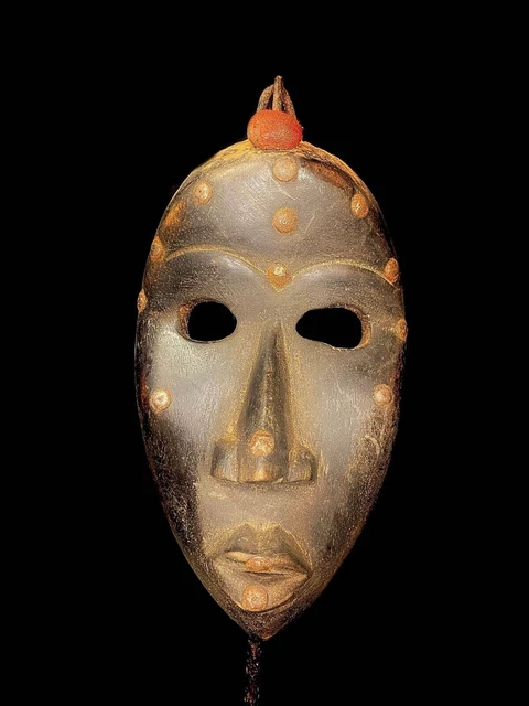 Maschera facciale tribale africana Maschera intagliata a mano in legno...