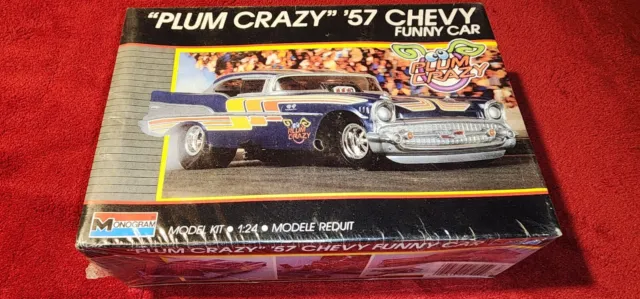 Monogra Plum Crazy 57 Chevy Funny Car 1/24  Model Kit  Factory Sealed