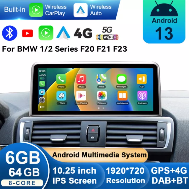 10,25" CarPlay 8Kern 64G Android 13 Autoradio GPS Navi 4G BT BMW F20 F21 F22 F23