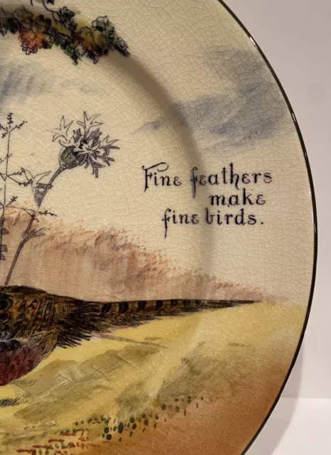 Royal Doulton Series Ware Proverbs Plate “ Fine Feathers Make Fine Birds” 10 1/2 3