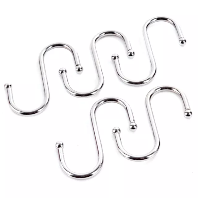 STEEL S SHAPED HOOKS 5Pc Bathroom Kitchen Utensil Clothes Hanging Storage Pegs