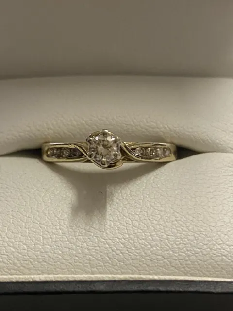 9ct Gold, Diamond Engagement Or Promise Ring