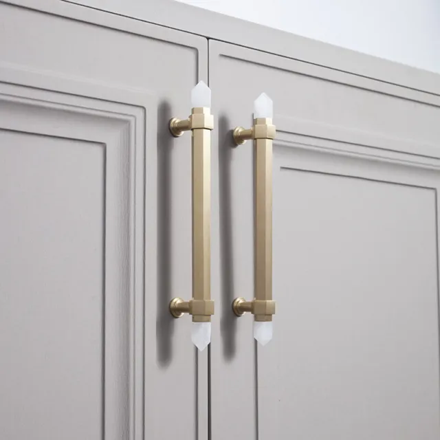 Brass Crystal Wardrobe Door Knob Drawer Pull Kitchen Furniture Cabinet Handle
