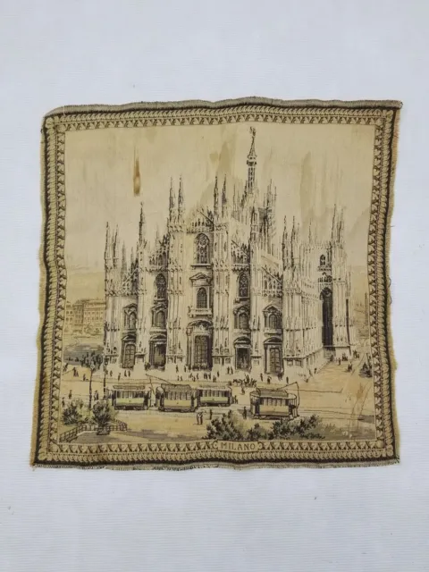 Vintage French Building Scene Wall Hanging Tapestry 48x45cm
