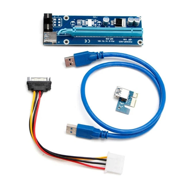 USB 3.0 PCI-E  1x to 16x Extender  Board Card Adapter for w/SATA
