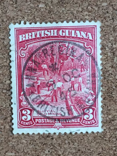 British Guiana Franked Stamp Used 1945 Anna Regina Red Gold Mining Guyana