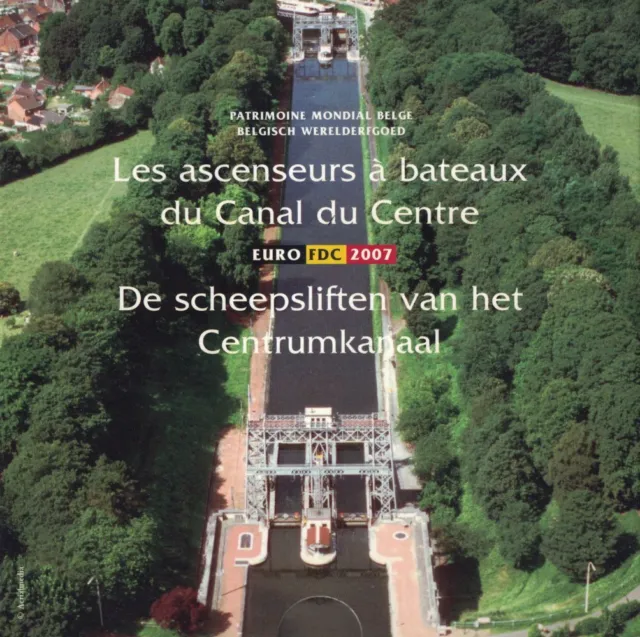 Belgien KMS Kursmünzensatz 2007 UNESCO Schiffshebewerke des Canal du Centre