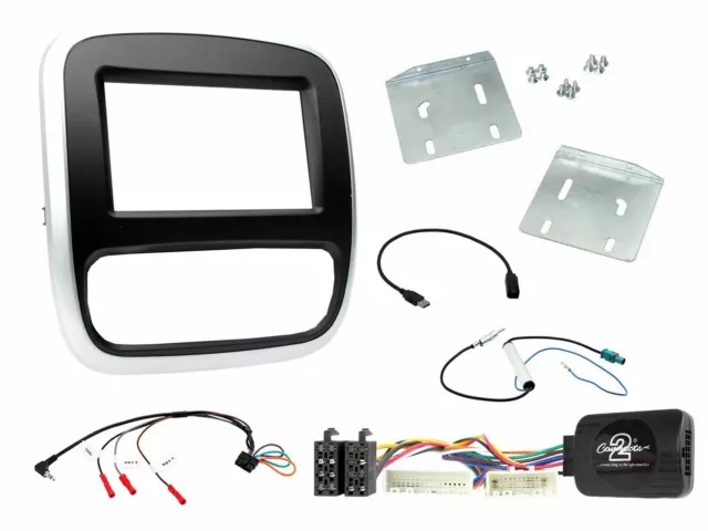 Double Din Stereo Fitting Kit + Steering Controls to fit Vauxhall Vivaro 2014-18