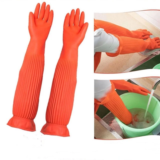 Kitchen Wear-Resistant Anti-Backflow Long Sleeve Work Gloves Household Gloves