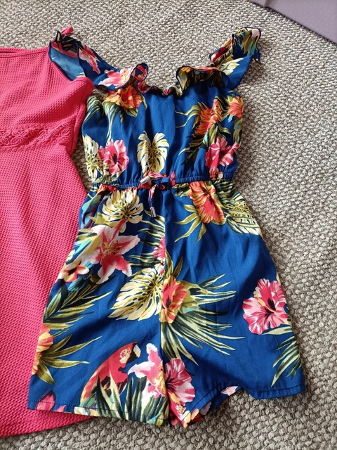 Girls Dress & Playsuit Bundle Age 8-9 Years Floral Summer Holiday Beach 2
