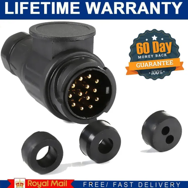 13 Pin Trailer Caravan Plug 12V Towing Connector Caravans Socket Euro Plug UK