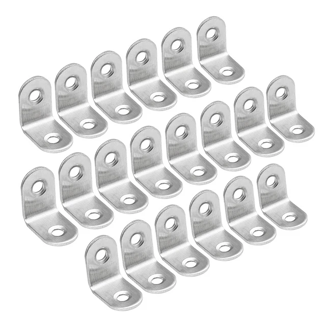 20pcs 25mmx25mmx16mm Stainless Steel Corner Brace Joint L-Shape Bracket Fastener