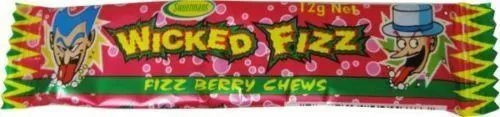 Bulk Lollies 72 x Wicked Fizz Chews Berry Halloween Candy Buffet Party Favors 2