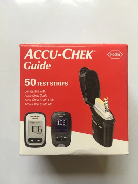 Tiras reactivas Accu-Chek Guide 50 TIRAS REACTIVAS para pruebas de glucosa en sangre diabética