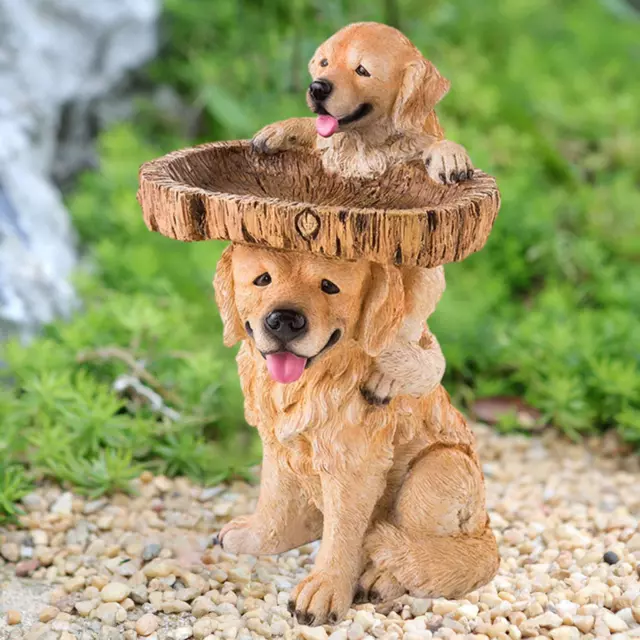 Mangeoire en résine, bol de bain pour oiseaux de jardin, Statue de chien,