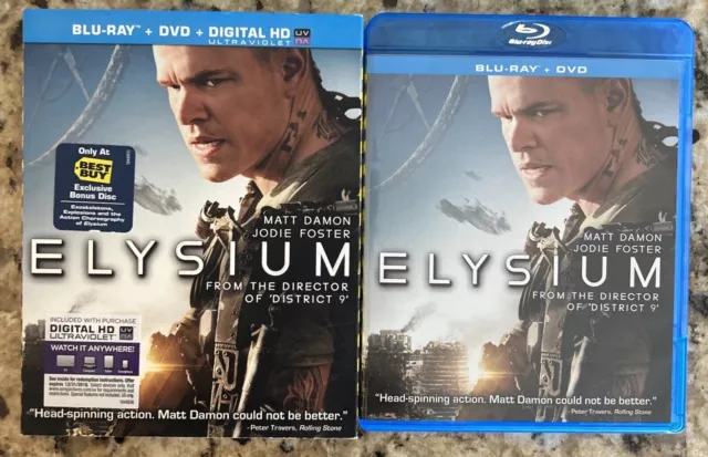 Funda sin salida y disco adicional Elysium (Blu-ray, DVD, copia digital, 2013) Best Buy fuera de imprenta