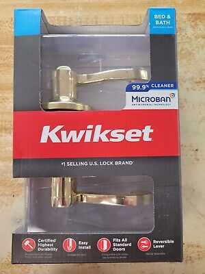 Kwikset Signatures Lido Polished Brass Universal Locking Door Handle 730LL3CP