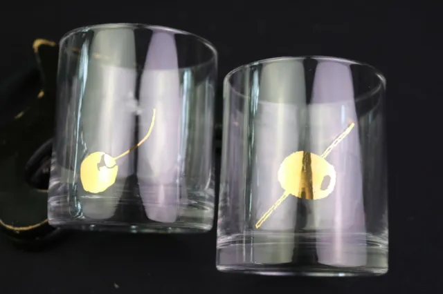 Lowball Gold Olive Glass Tumblers Set of 2 Floor 9 On the Rocks Glasses