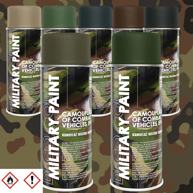 Deco Color Militärlack-Spraydosen – 12er Sparpack In Olive-nato (RAL 6014), Je 400 Ml, Matt