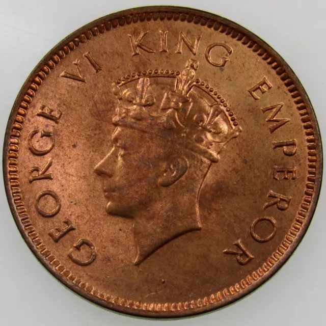 INDIA. British. George VI. ¼ Anna (1 Pice), 1939. Bombay Mint. KM-530. Bronze.