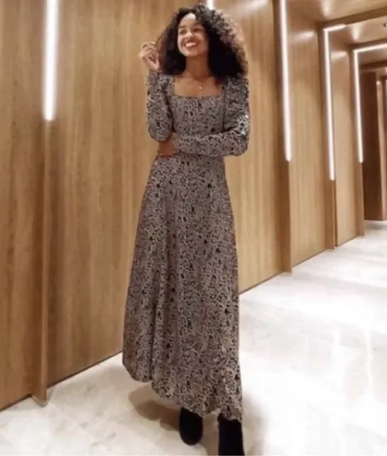 Zara leopard hot sale maxi dress