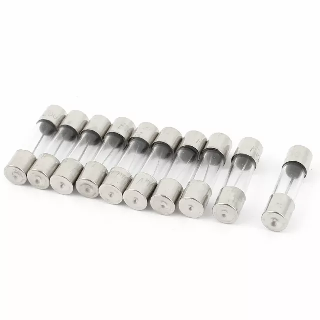 10Pcs AC 250V 10A Tube Verre Fusion Rapide Remplacement Fusibles 5mmX20mm