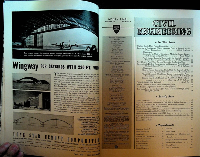 CIVIL ENGINEERING MAGAZINE April 1948 General Electric Schenectady