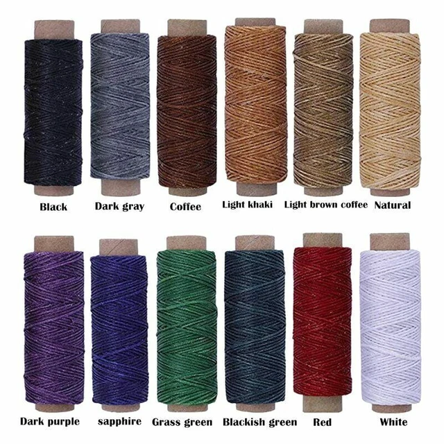 12 Colores/Juego 50m 150D Cuero Costura Cera Hila de Cera Plana Hila de Coser Artesanía Hágalo usted mismo