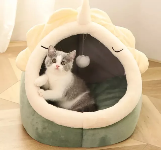 Fun Cat Kitten Warm Dinosaur Cave Bed Soft Cozy also Small Dog or Puppy medium