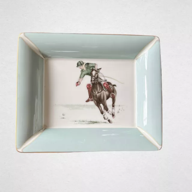 Danisl Hechter Valet Tray Porcelain Bone China Polo Player Horse