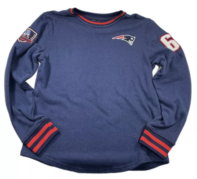 New England Patriots Crew Neck Sweatshirt Blue Shirt Womens NFL Team Apparel M