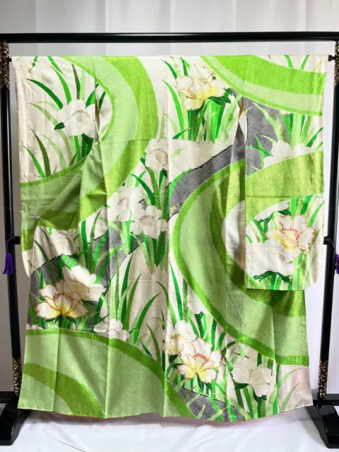 Vintage Japanese Silk kimono - Furisode Kimono robe