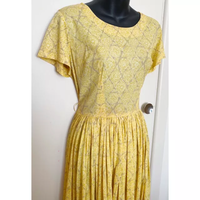 ORIGINAL Vintage Lucas Nyaloc 50s/60s Summer Dress Midi Rockabilly Pin Up 12 L 3