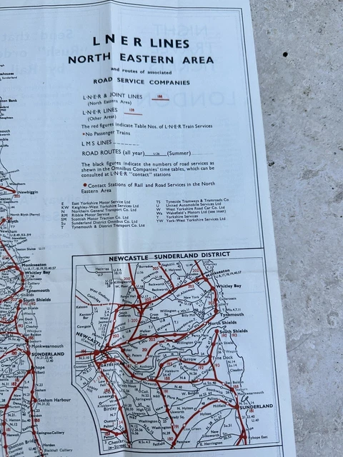 VINTAGE RAILWAY MAP LNER North Eastern Area £15.00 - PicClick UK