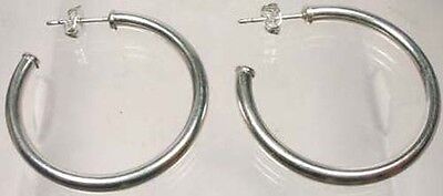 HiQuality USA Sterling 32mm Post Type Hoops Ancient Egyptian “Bones of the Gods” 2