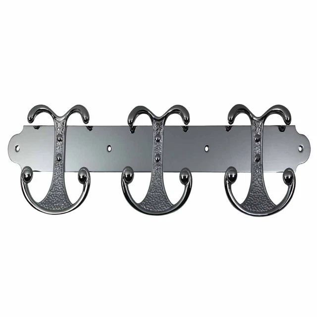 Chrome Brass Coat Hook 3 double Hook | Renovator's Supply