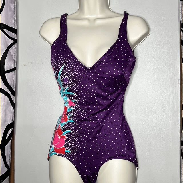 Rose Marie Reid Multicolored Floral Tropical One Piece Bathing Suit Size Medium