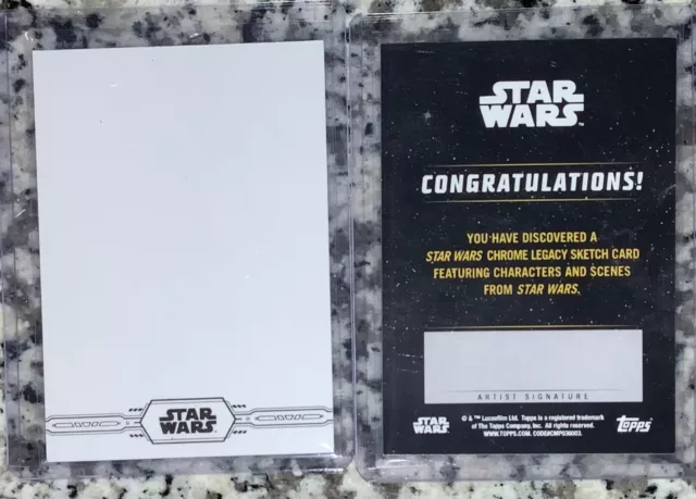 2021 Topps Star Wars Chrome Legacy Blank Sketch Card RARE 1/1