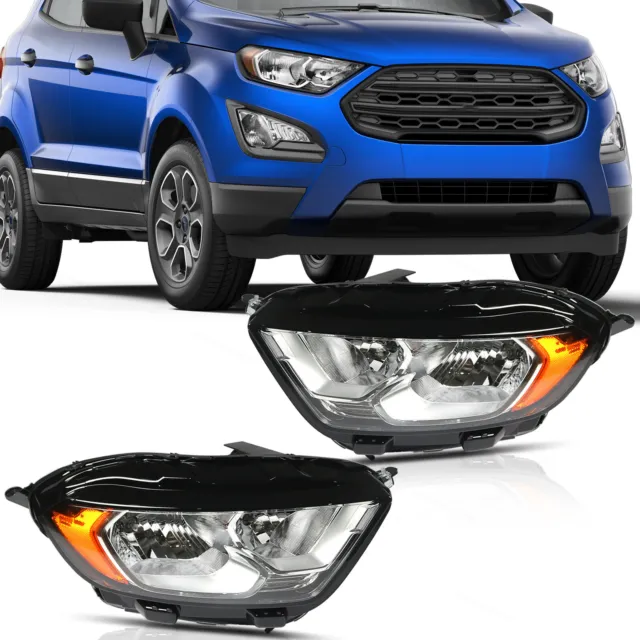 Pair Halogen Headlights For 18-22 Ford EcoSport S SE SES Titanium Left & Right