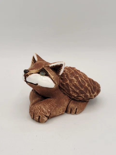 Artesania Torreon Rinconada Sly Fox Figurine Statue Lying Down Uruguay 1" H