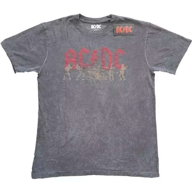 AC/DC Official Unisex T- Shirt -  Vintage Silhouettes  -  Charcoal Grey  Cotton