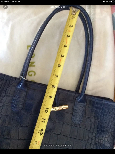 LONGCHAMP ROSEAU CROC EMBOSSED LEATHER TOTE new condition 8