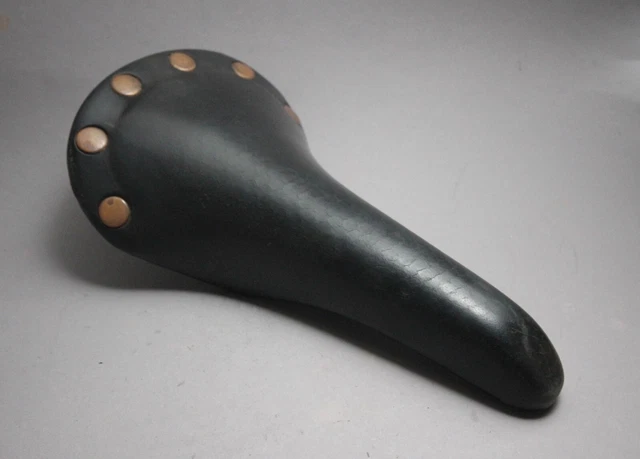 Selle Vintage Colnago Selle San Marco Regal Girardi - Cuir Marron, Rail Cuivre (1989)