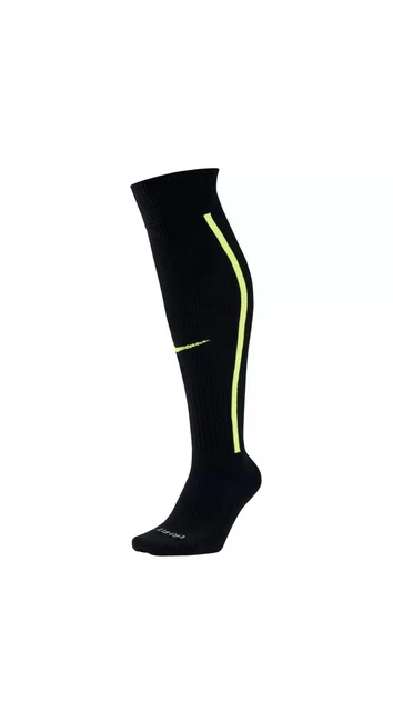 New NIKE Vapor Women's Size 4-6 YTH 3Y-5Y Black / Volt Green Knee High Socks