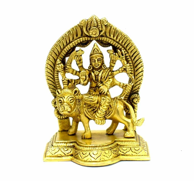 Durga Rani BRASS MADE GODDESS Maa Durga Mata Rani Idol Sculpture for Home Office 4 ...