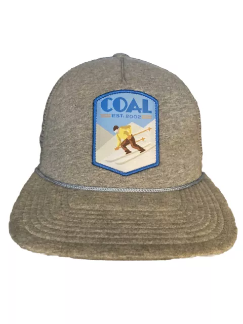 Coal Headwear Trucker snapback hat with ski logo Gray Blue Rope
