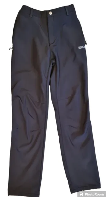 Mens Regatta Outdoor Black Soft Shell XPT Walking Trouser Pants Size W34" L32"