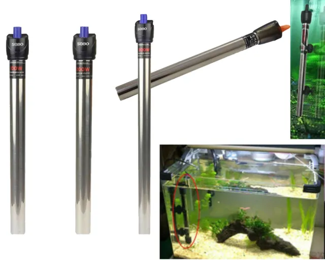 Termostato Riscaldatore Acquario In Acciaio 25W 50W 100W 200W 300W 500W