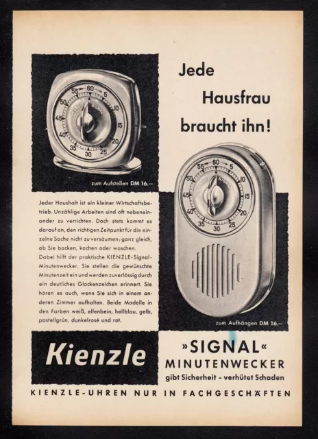 3w514/ Alte Reklame - von 1958 - KIENZLE Uhren