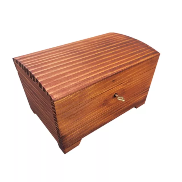 Wooden Medium Jewellery Chest 20 Cm Long, Closed For Key, In Brown Colour